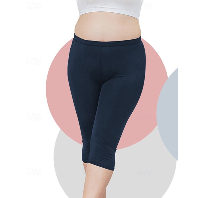 Women's pilates leggings Capri Leggings sport pants Lightweight Pilates Gym Running Capri Leggings Solid Color Dark Grey Black Army Green Plus Size Sports Activewear Micro-elastic2