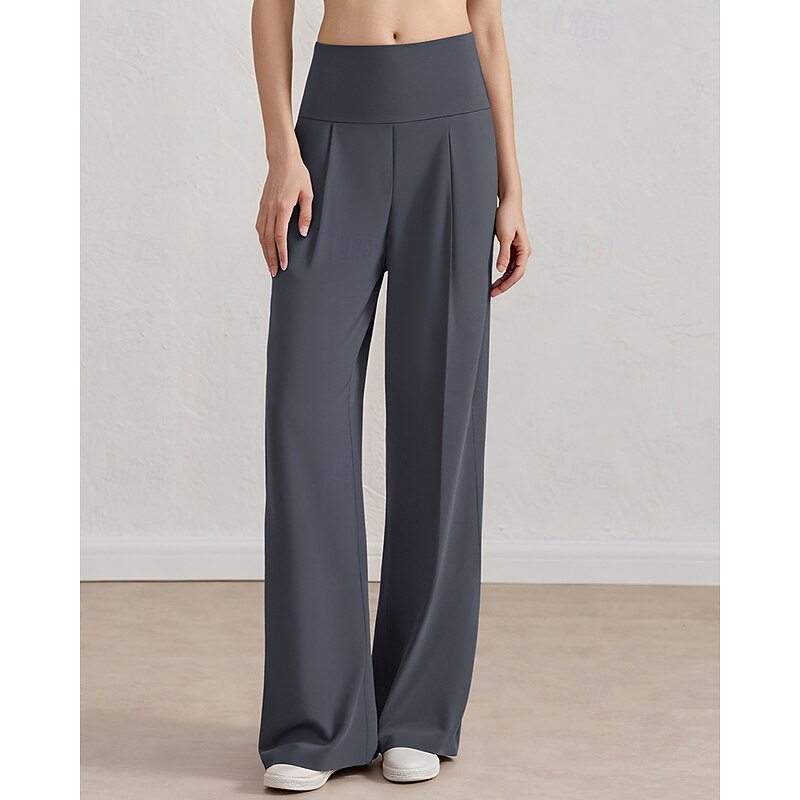 Women's fitness pants Pilates Pants Yoga Pants with Pockets Lightweight High Waist Gym Pilates Zumba Bottoms Solid Color Black Coffee Grey Fall Sports Activewear Micro-elastic4