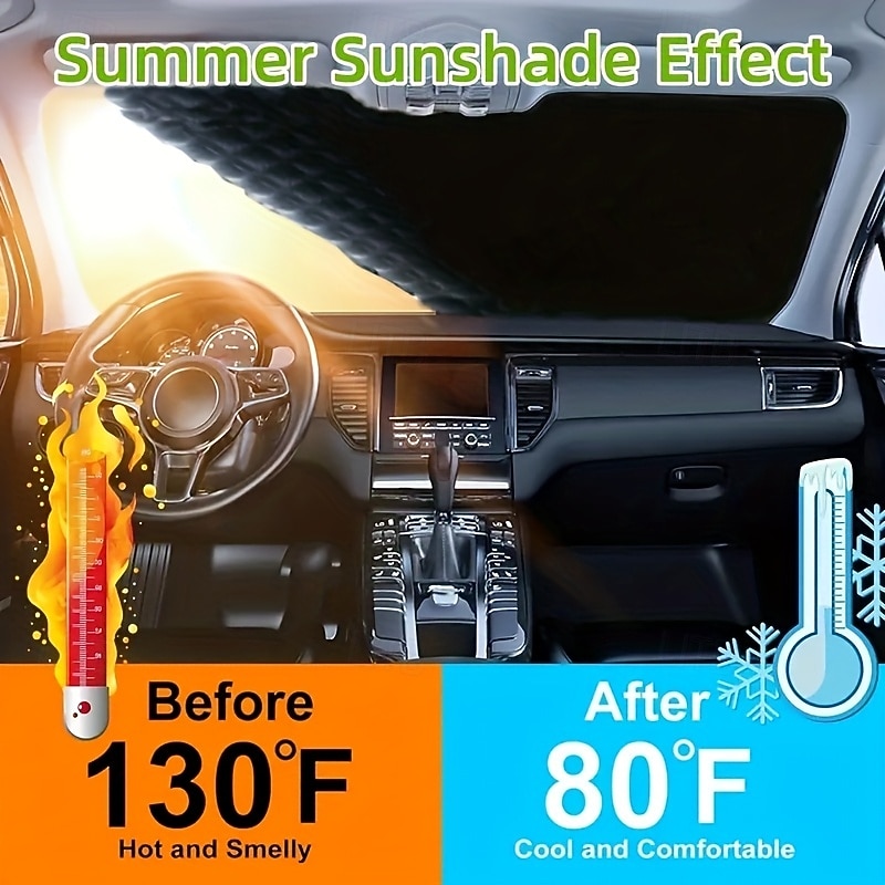 Summer Car Sunshade and Cooling Cover Universal Anti-Dust Snow Shield Heat Insulation Car Hood3