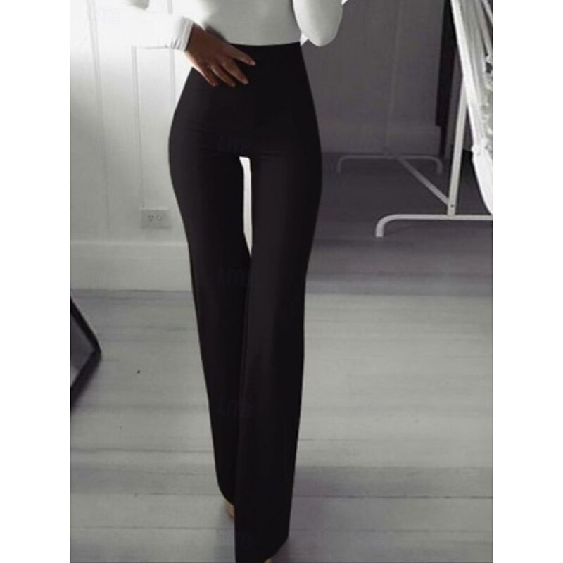 Women's Chinos Leggings Fashion Streetwear Full Length High Waist Plain Comfy Soft Comfortable Stretchy Formal Vacation Street Wine Black White Blue Spring Fall Winter Slim Fit