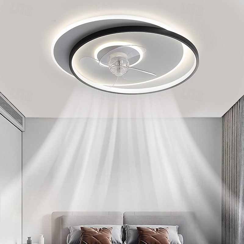 New Modern Minimalist Ultra-Thin Ceiling Fan Light LED Integrated, Ideal for Bedroom & Study