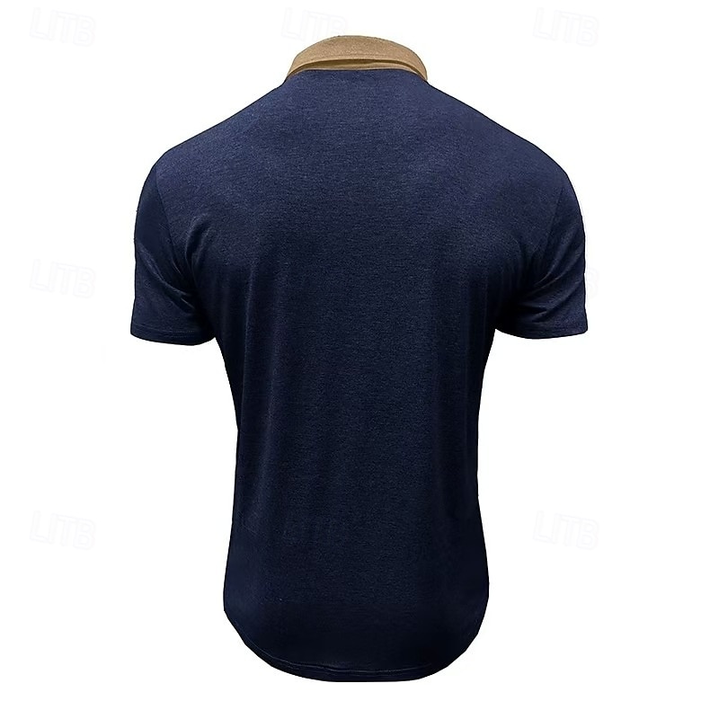 Men's Polo Shirts Golf Shirt Casual Sports Classic Short Sleeve Fashion Cool Color Block Pocket Buttons Summer Spring &  Fall Regular Fit Black White Burgundy Navy Blue Light Grey Khaki Polo Shirts4