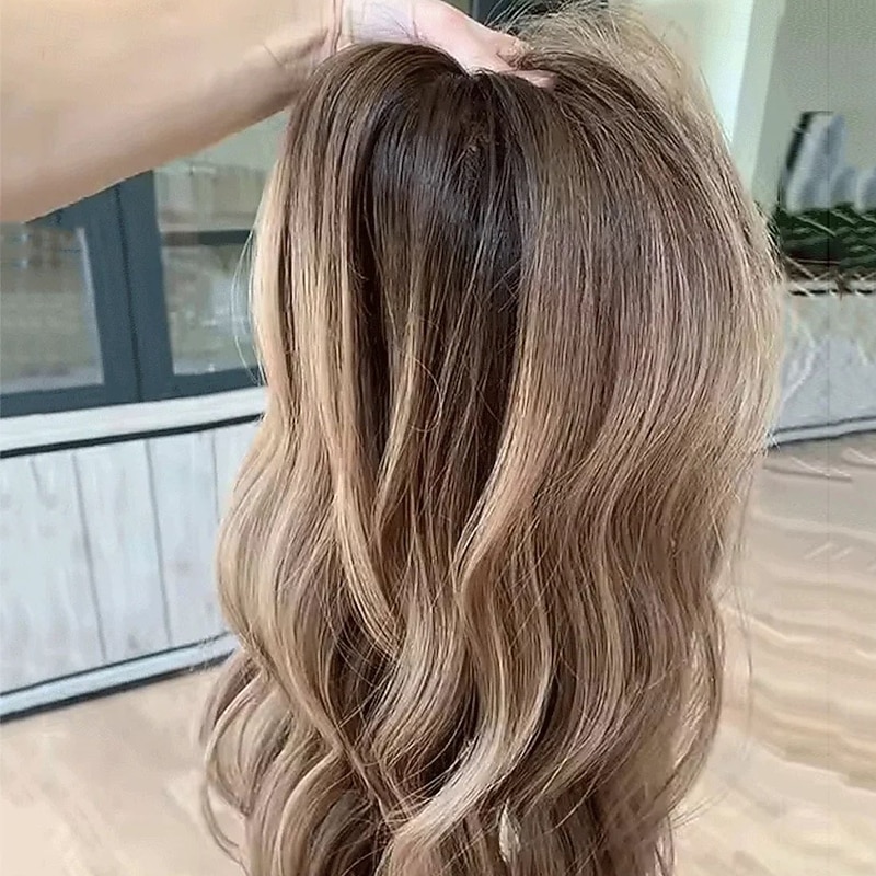 Brazilian Remy Human Hair 5x5 Closure 13x4 Lace Front Wig  Wavy Multi-color Wig with Baby Hair Highlighted / Balayage Hair 100% Virgin Glueless Pre-Plucked For Women2