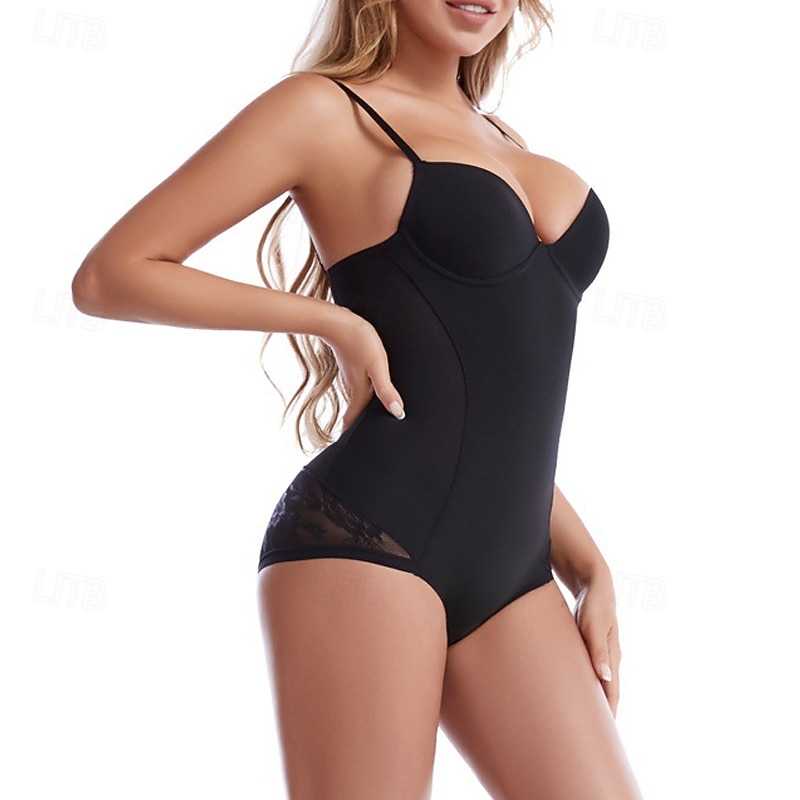 Women Lace Plain Elastic Shapewear For Pilates Dance2