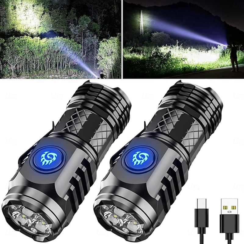 Three-Eyed Monster Mini Flash Super Power Flashlight, German Thumb Sized Flashlight, 3 Eyed Monster Mini Flashlight, Outdoor Small High Lumen Rechargeable Waterproof Pocket Flashlight2