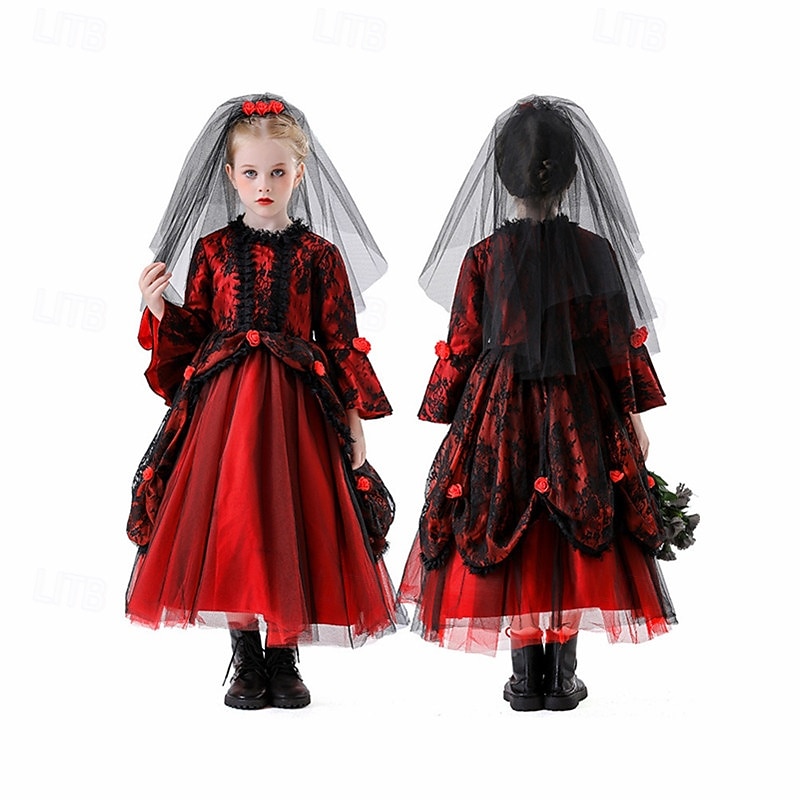 Vampire Halloween Masquerade Halloween Kid's Girls' Halloween Carnival Children's Day Carnival Halloween Easy Halloween Costumes Dress Up