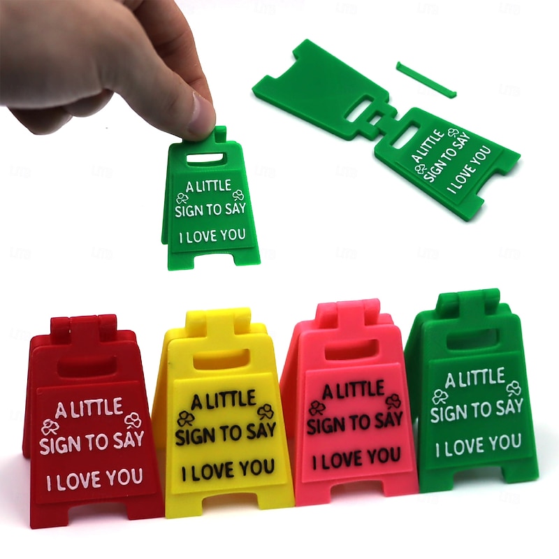 I Love You Sign 3D Printed Desktop Decor, A Little Sign to Say I Love You, Cute Mini Love Plaque Gift for Anniversary, Valentine's Day, Wedding, or Romantic Holiday