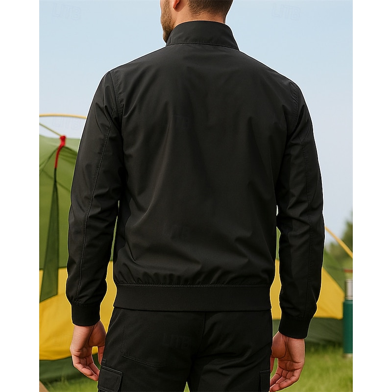 Men's Hiking Jacket Sport Jacket rain coat Outdoor Waterproof Quick Dry Lightweight Breathable Hiking Outfits Hiking Clothes Spring Autumn / Fall Jacket Tennis Golf Running Patchwork Red Orange Green2