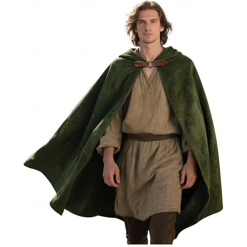 Medieval Hoodies Robe Normal Fashion Collarless Fancy Dress Adults Adults' Cloak All Seasons