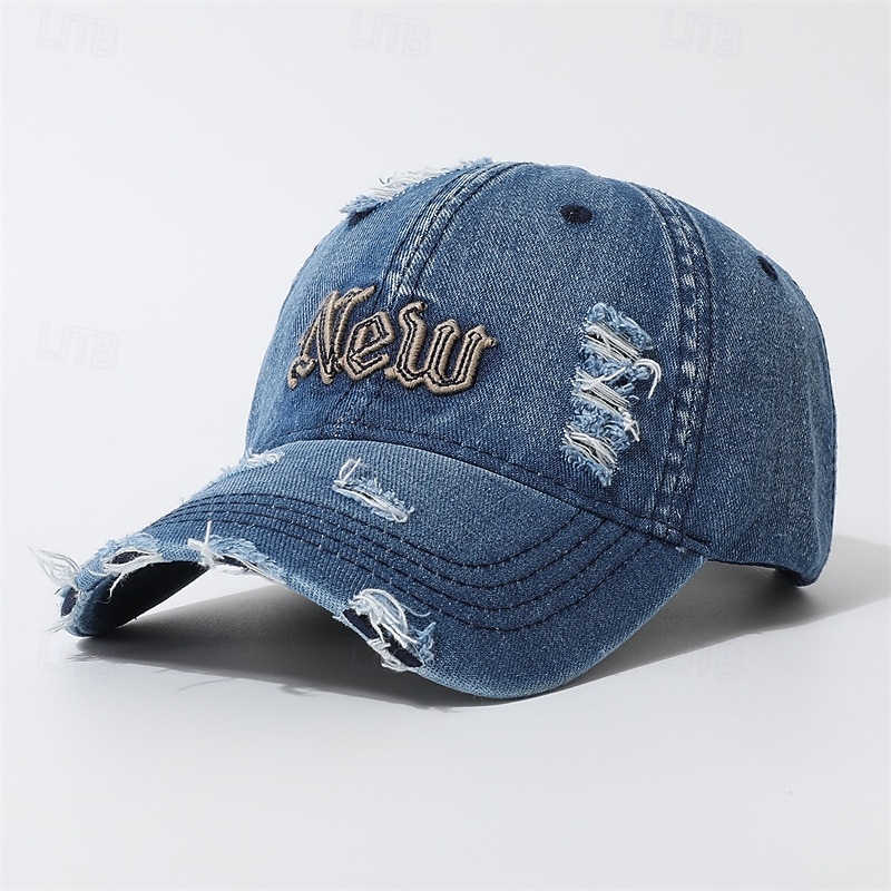 Men's Baseball Cap Sun Hat Trucker Hat Black Blue Jeans Embroidered Ripped Fashion Casual Street Daily Letter Adjustable Sunscreen Breathable2