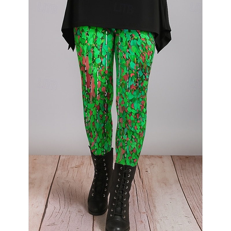 Women's Leggings Vacation Vintage Ethnic Style Ankle-Length High Waist Graphic Abstract 3D Print Quick Dry Breathability Soft High Elasticity Outdoor Home Causal Blue Purple Brown Green Fall Regular3
