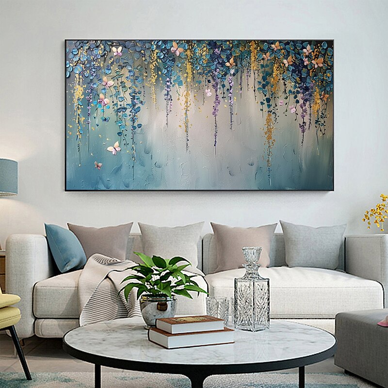 Handmade Original Minimalist Flower Oil Painting On Canvas Abstract Landscape Wall Art for Home Decor With Stretched Frame Without Inner Frame Painting4