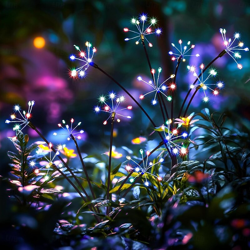 Solar Garden Decor Lights Outdoor Solar Powered Lights Waterproof for Yard Patio Porch Flowerbed Fairy Gardening Supplies Gifts Firwork