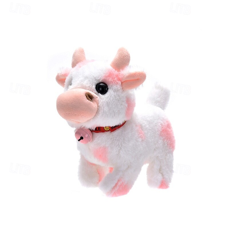 Robot Cow Electronic Plush Cow Toy Interactive Toys Walks Stuffed Animal Gift for Girl and Boy Age 3-6 Year Old3