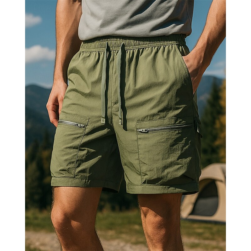 Men's Cargo Shorts Hiking Shorts sport shorts Summer Outdoor Regular Fit Waterproof Windproof Quick Dry Lightweight Shorts Drawstring Elastic Waist Black Army Green Tennis Golf Running M L XL XXL XXXL