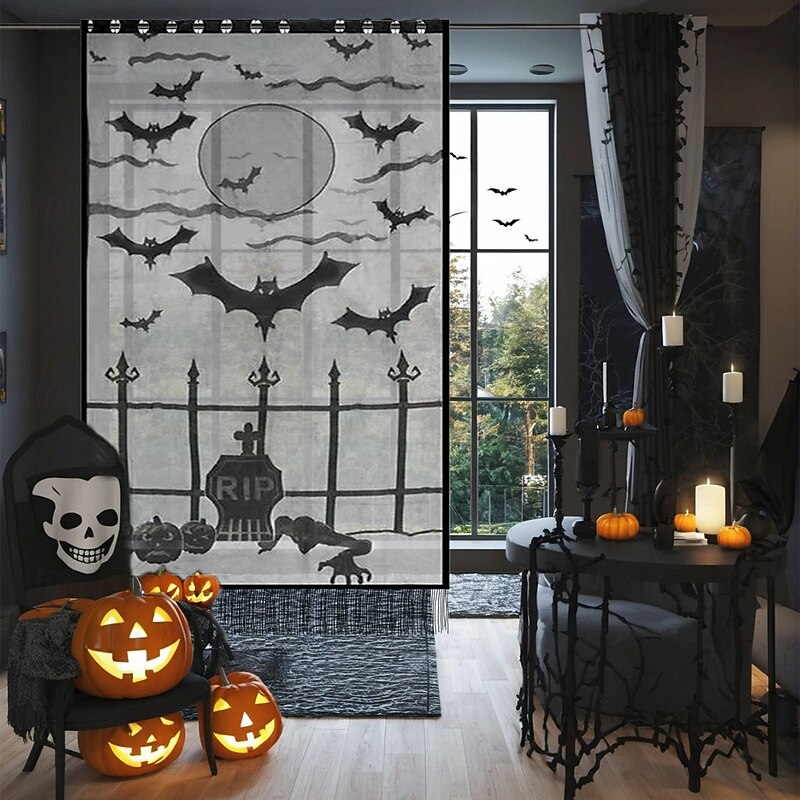 Halloween Door Cover Spooky and Festive Decoration for Indoor and Outdoor Use Features Ghosts, Pumpkins, and Halloween Themes Durable, Weatherproof Material Perfect for Parties and Trick or Treaters3