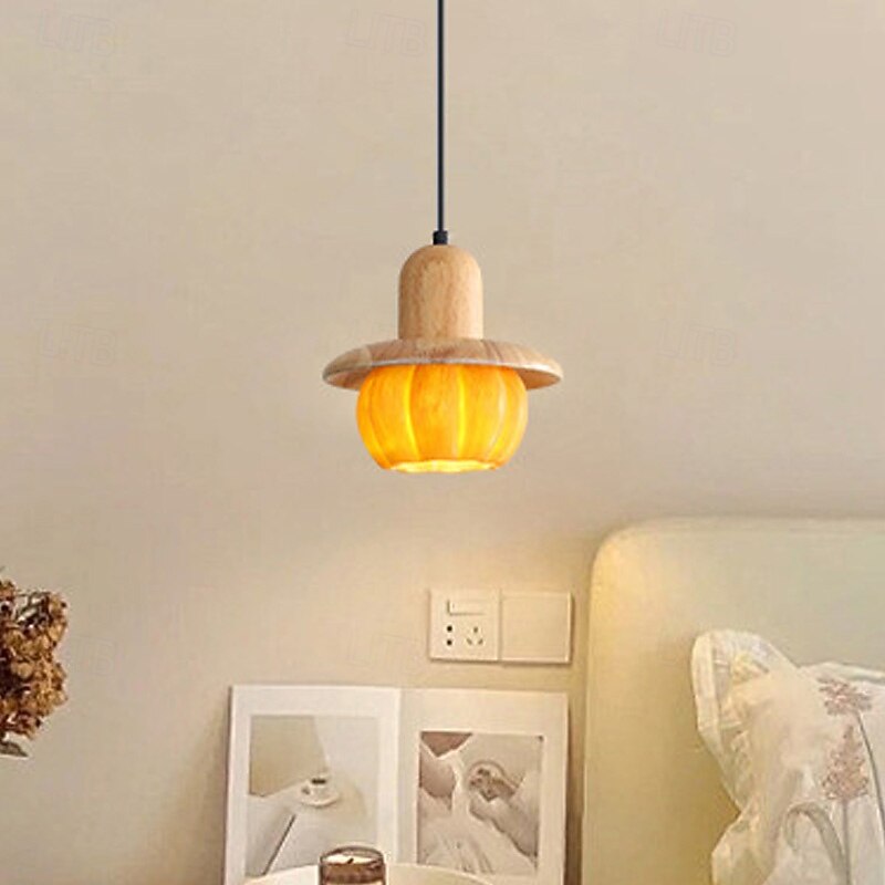 Resin Chandelier Retro Minimalist Rubber Wood Art Hanging Light Bedroom Restaurant Decoration Suspended Chandelier Indoor Adjustable Lighting Fixtures