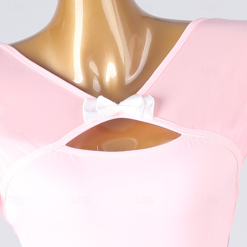 Ballroom Dance Dress Pure Color Women's Performance Daily Wear Long Sleeve Spandex3