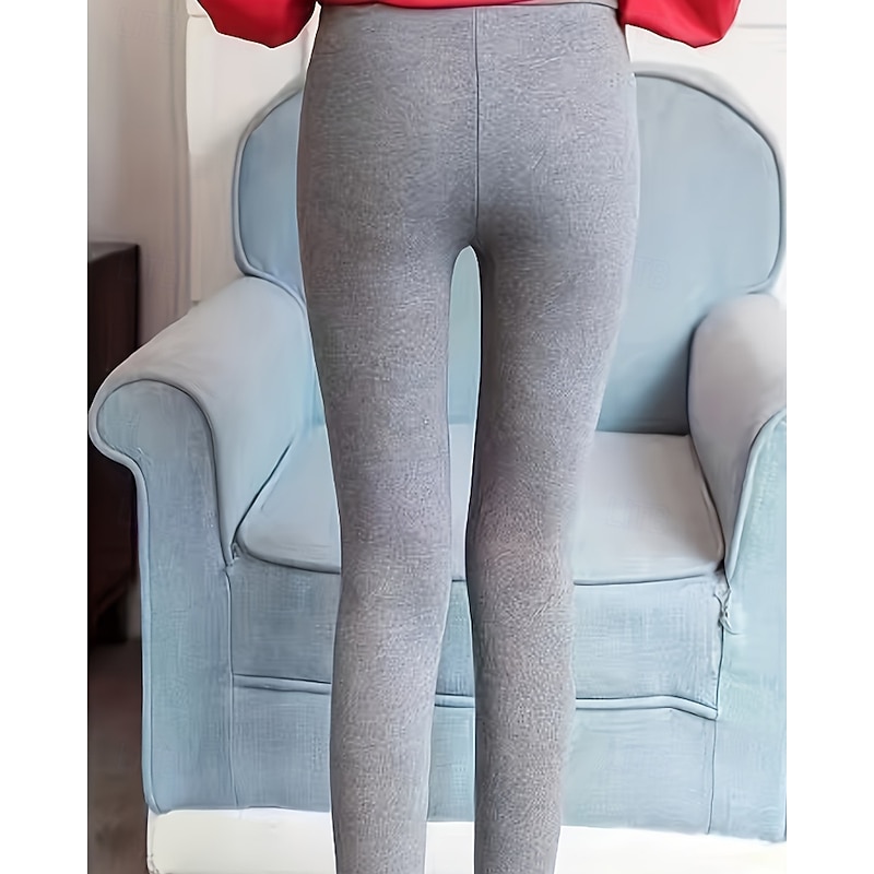 Women's Fleece Pants Leggings Cozy Fleece Lined Streetwear Casual Full Length Natural Plain Elastic Waist Thermal Warm Daily Wear Going out Streetwear Light Grey Dark Gray Winter Regular Fit3