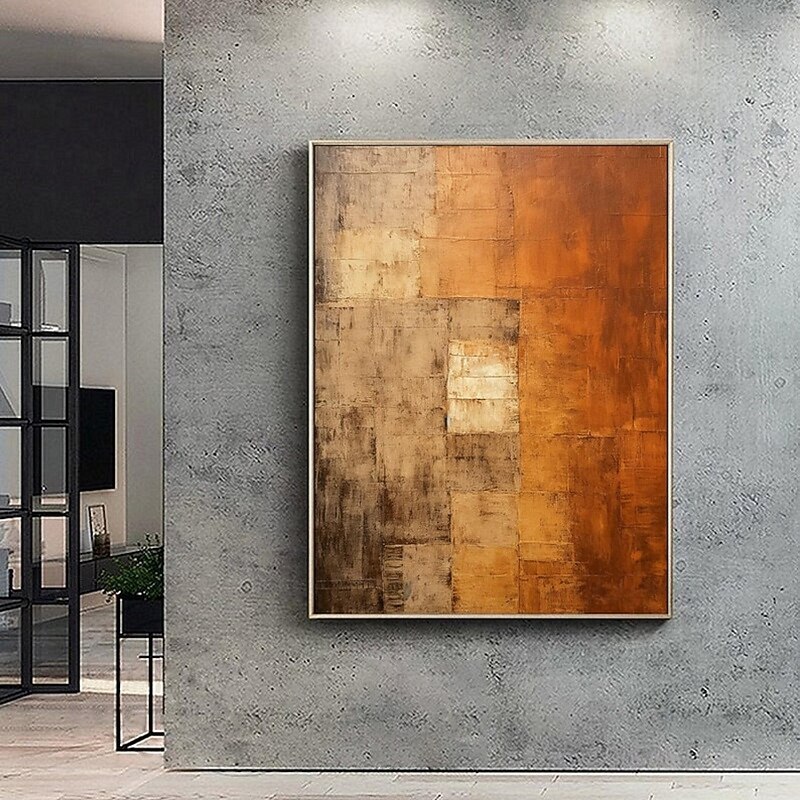 Handmade Oil Painting Canvas Wall Art Decoration Retro Wabi-Sabi Style Simple Abstract for Home Decor Stretched Frame Hanging Painting/Rolled Frameless Unstretched Painting4