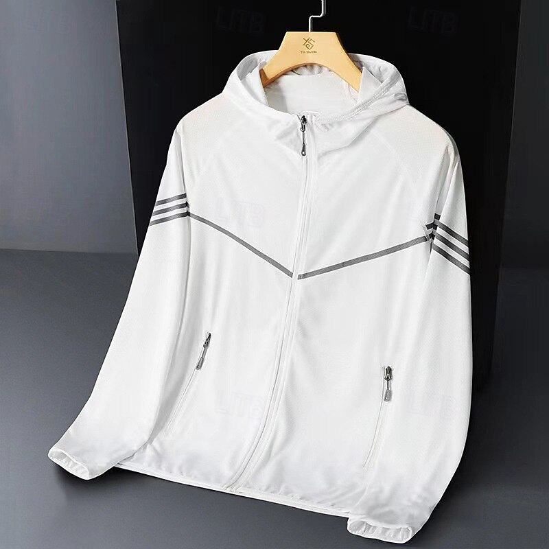 Women's Running Jacket Outdoor Jacket Full Zip Long Sleeve Outerwear Athletic Stripes Sun Protection Quick Dry Lightweight UV Cooling Tennis Golf Running Sportswear Activewear White Pink Purple2
