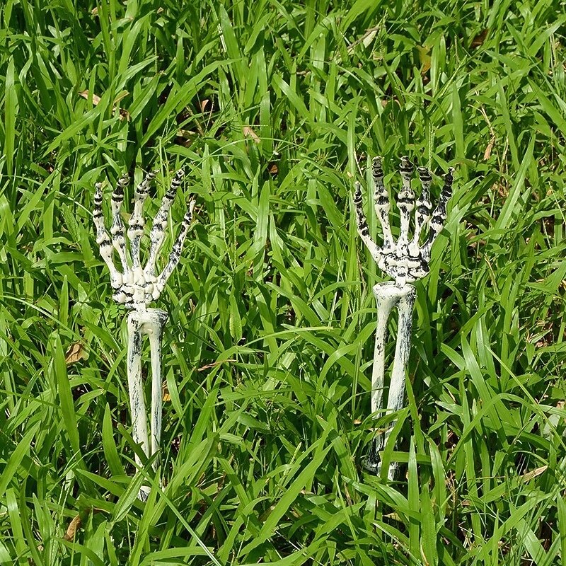 Halloween Decoration Simulation Hand Bone Skeleton Halloween Courtyard Insertion Ghost Hand Bone Ghost Festival Costume Prop3
