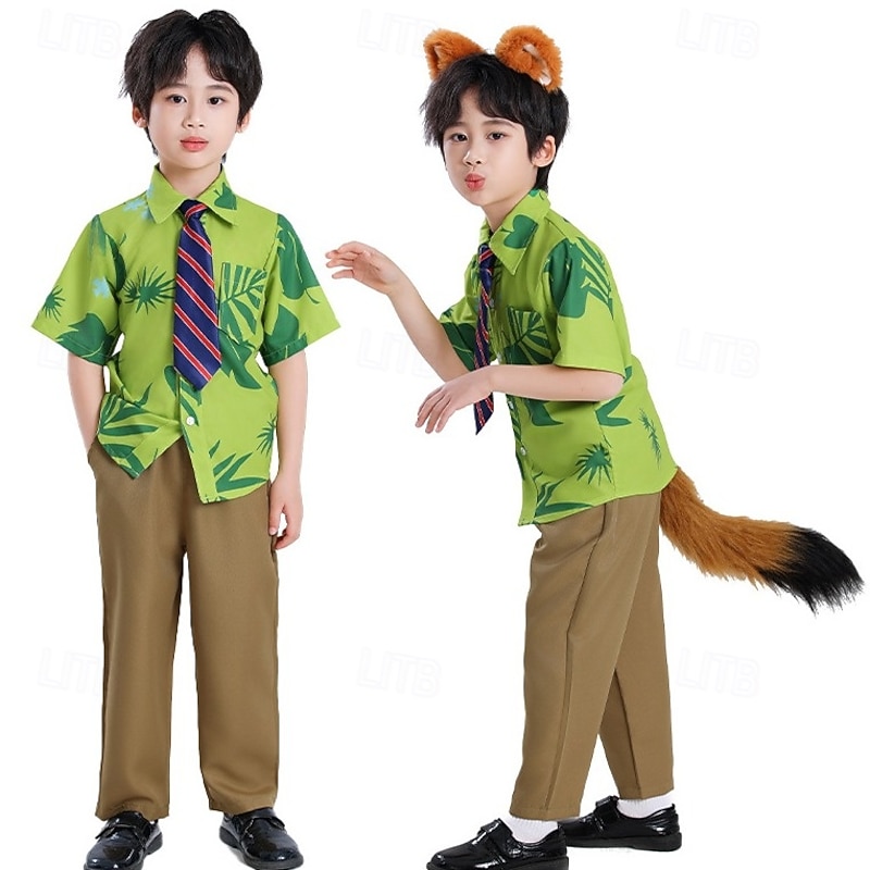 Zootopia Fox Nick Wilde Dress Outfits Costume Adventure Movie Casual Movie Cosplay for Men's Boys Kid's Adults' Halloween Carnival World Book Day Performance Educational Dress Up School Event Dress Up