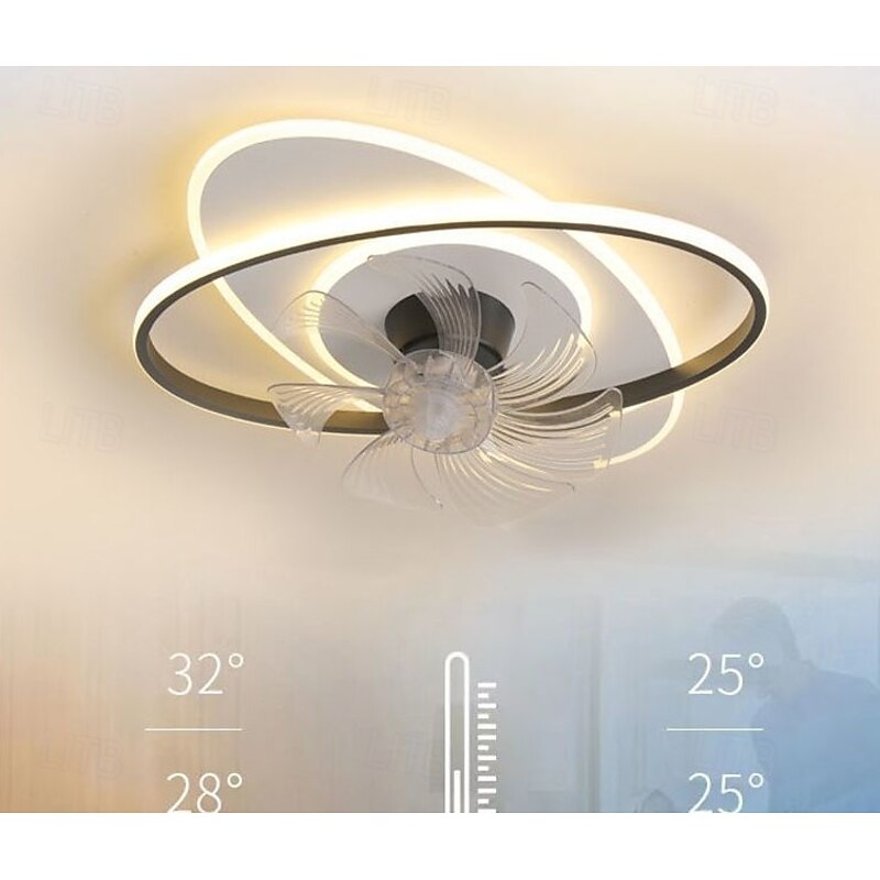 New Modern Minimalist Ceiling Fan Light, Bedroom/Dining/Study Room Oscillating4