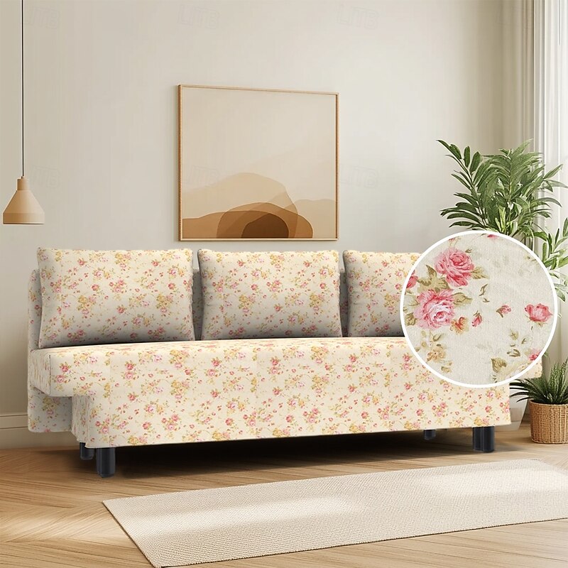 100% Cotton Sofa Cover Suitable For ÄLVDALEN Floral  Plants Quilted Slipcovers3