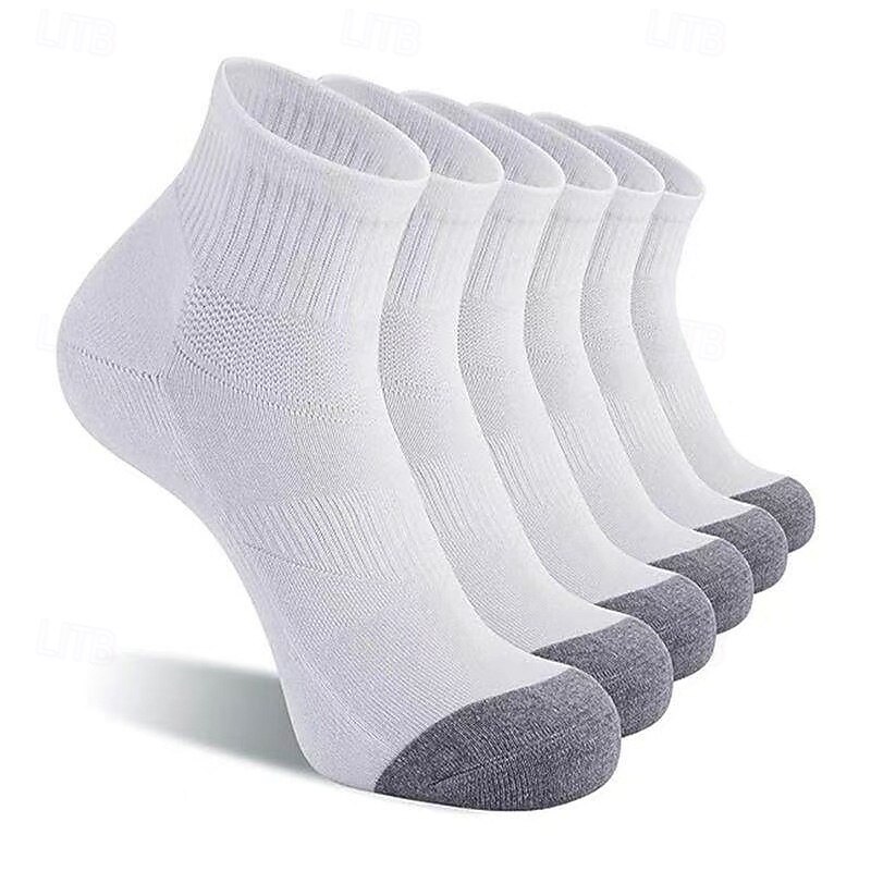 Men's 6 Pairs Multi Packs Socks Running Socks Casual Socks Black+White+Gray Black Color Color Block Vacation Sports & Outdoor Daily Basic Medium Spring Fall Fashion Casual4