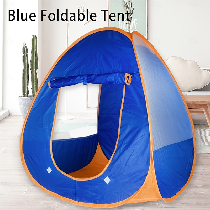 Blue & Orange Foldable Youngsters' Tent - Indoor Playhouse for Boys & Girls Durable Polyester with Steel Frame Compact & Portable Toy House for Youngsters and Youngsters