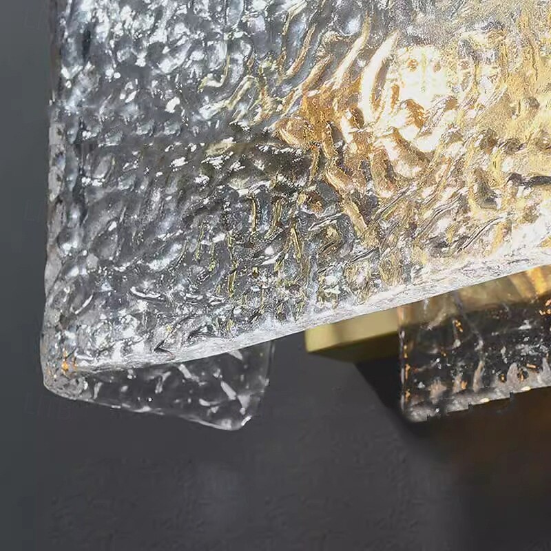 Glass Wall Light Modern 1-Light Rectangular Water Textured Wall Mounted Indoor Wall Lamp for Bedroom Bathroom3