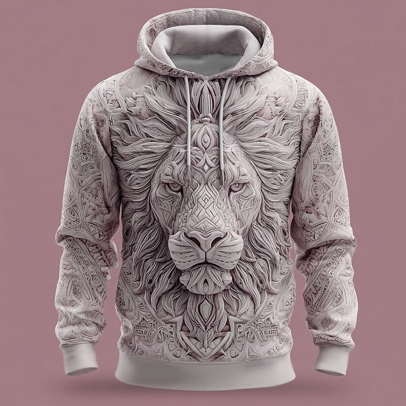 Men's 3D Hoodies Sweatshirt Cool Party Long Sleeve Crew Neck Club Streetwear Yellow Pink Drawstring 3D Fall Winter Designer4