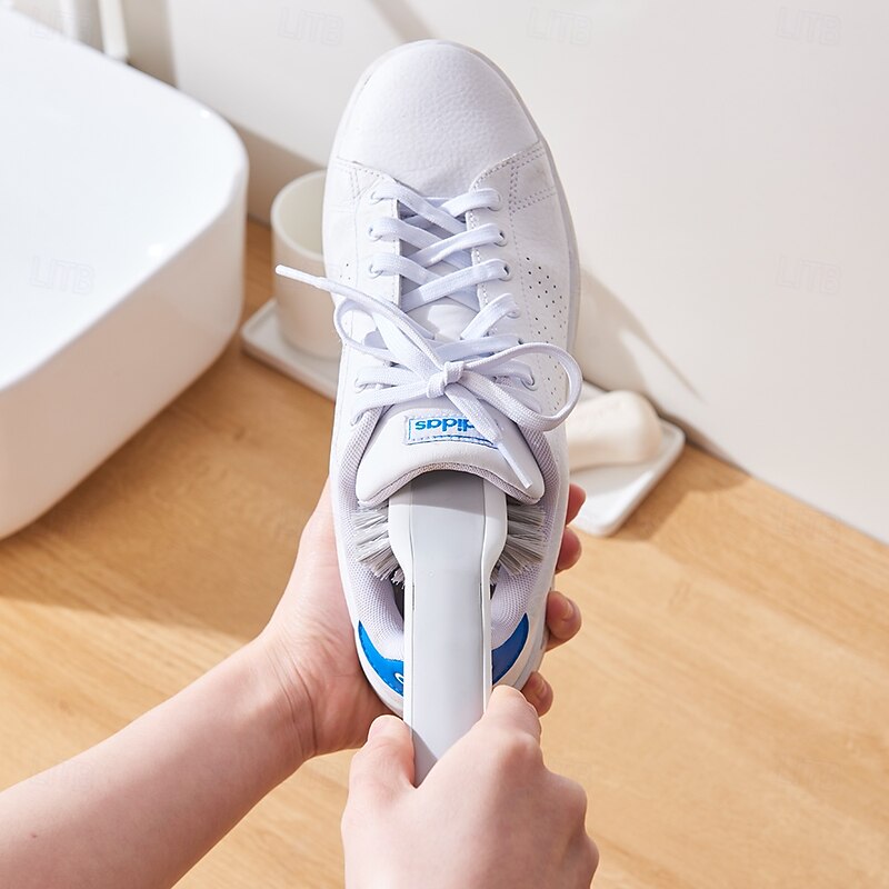2pcs 360-Degree Shoes Cleaning Brush,Long-Handled Shoes Brush, Soft-Bristled Brush3