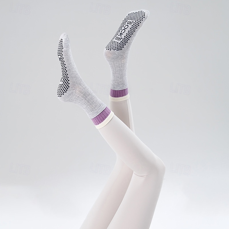 Women streaks anti-friction Sweat-absorbent Non-Slip Floor Socks For Pilates Dance
