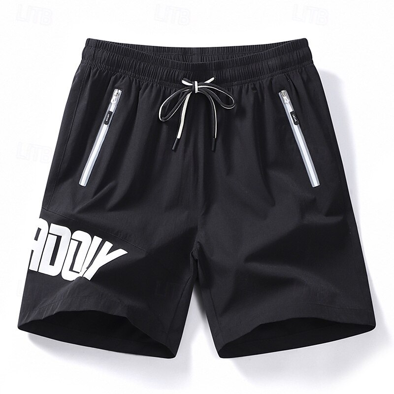 Men's Letter & Number Sports Shorts Tennis Shorts Drawstring Zipper Pocket Quick Dry Moisture Wicking Breathable Tennis Golf Pickleball Shorts Black Army Green Blue Tennis Clothing2