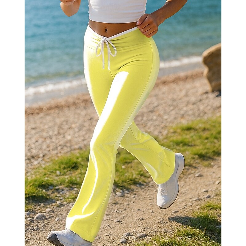 Women's Running Pants Flared Pants Elastic Waistband Pants / Trousers Sports & Outdoor Casual Breathable Quick Dry Lightweight Tennis Golf Running Regular Fit Sportswear Activewear Solid Colored4