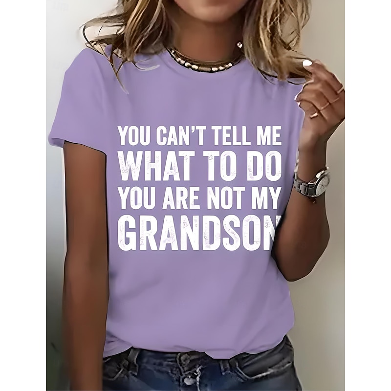 Women's T Shirt Graphic Letter Vintage Stylish Classic Short Sleeve Crew Neck Round Neck Regular Tops Daily Weekend Print Black White Pink Blue Purple Summer Spring4