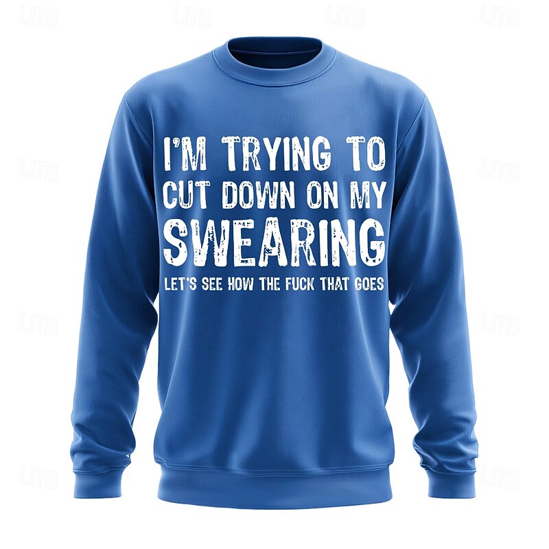 Men's Funny Swearing Graphic Sweatshirt - 