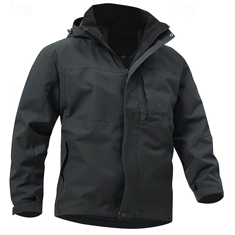 Men's Windbreaker Hiking Jacket rain coat Outdoor Waterproof Windproof Hiking Outfits Hiking Clothes Spring Autumn / Fall Top Camping / Hiking / Caving Running Black White Green3