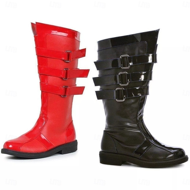 Punk & Gothic Medieval Renaissance Shoes Boots Knee High Boots Pirate Viking Crusader Fancy Dress Men's Celtic Pirate Halloween Masquerade Party & Evening LARP Ren Faire Adults' Shoes All Seasons2