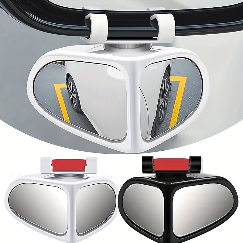 2pcs 360 Rotatable Oval Blind Spot Mirrors  Ultra-Clear Lenses Wide-Angle Front & Rear View Adjustable Mounting Brackets Compatible with Trucks SUVs and Sedans Rear View Mirror Accessories4