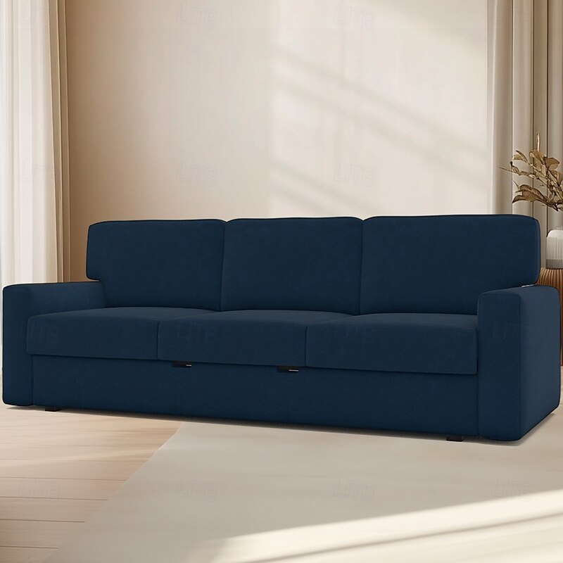 Sofa Cover Suitable For BÅRSLÖV Sofa Solid Color Quilted Velvet Slipcovers3