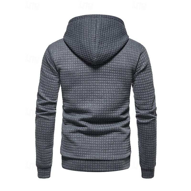 Men's Hoodie Black White Light Grey Dark Gray Hooded Plain Pocket Ribbed Textured Sports & Outdoor Daily Holiday Polyester Streetwear Basic Casual Spring Autumn / Fall Clothing Apparel Hoodies2