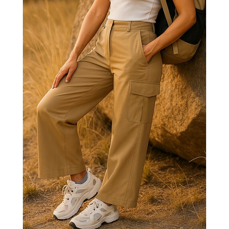 Women's Sweatpants Cargo Pants Hiking Pants Trousers Summer Outdoor Regular Fit Quick Dry Lightweight Breathable Sweatpants Elastic Waist Black Khaki Tennis Golf Running S M L XL - Main Image