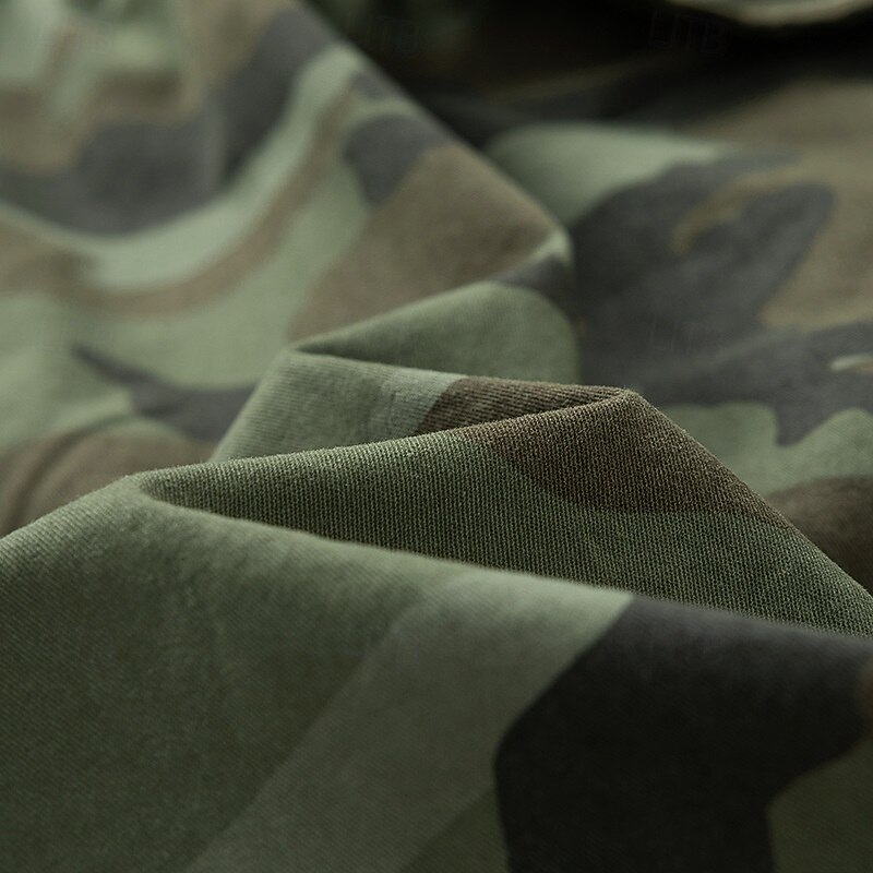 Men's Cargo Shorts Shorts Summer Shorts Multi Pocket Flap Pocket Camo Comfort Wearable Knee Length Outdoor Sport Daily Fashion Casual Khaki Army Green4