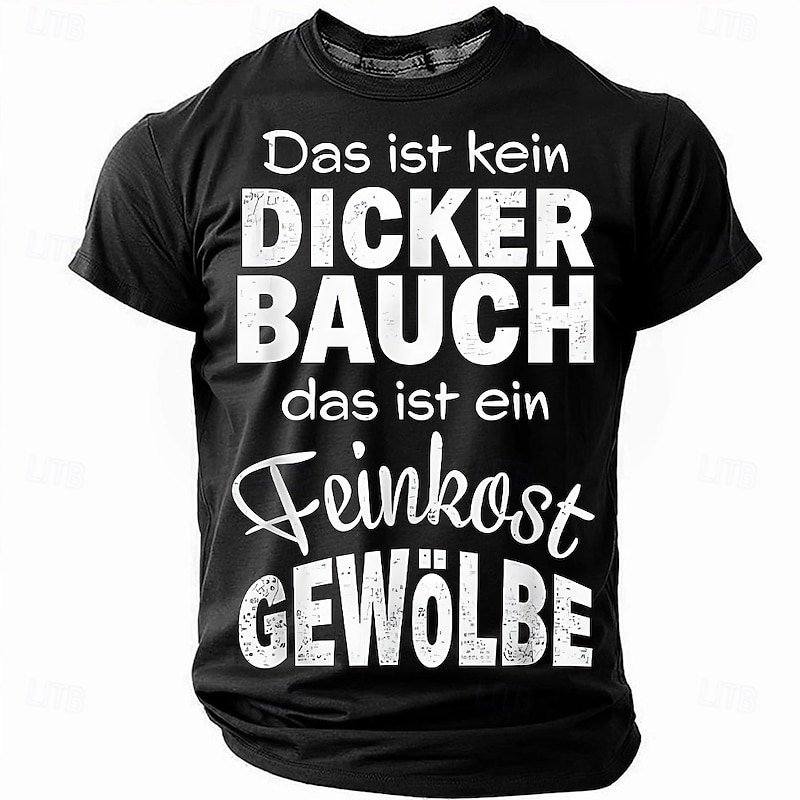 Men's Funny Graphic T-Shirt: 'Delicatessen Vault' Beer Belly Joke Tee for Dad Bods. Humorous Foodie Wordplay Gift.