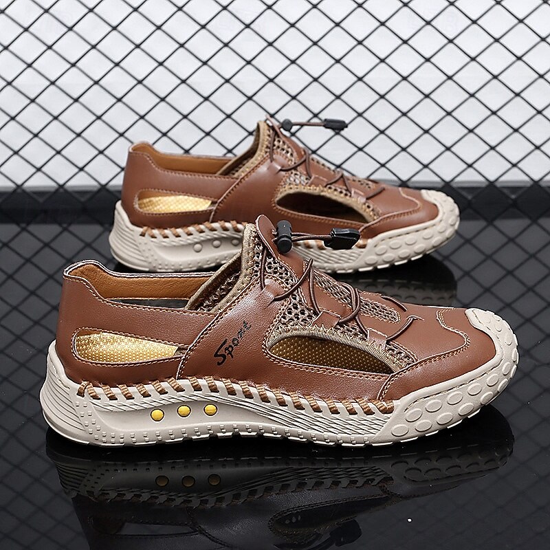Men's Brown Lace-up Casual Sneakers with Mesh Design and Comfortable Cushioning for Everyday Wear2