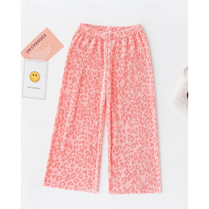 Kids Girls' Leggings Floral Streetwear Outdoor 4-12 Years Fall Light Pink Pink Blue4