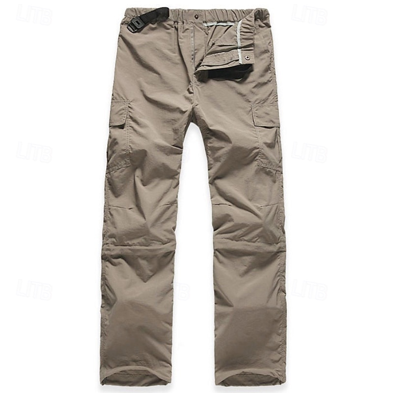 Men's Cargo Pants Convertible Zip Off Pants Hiking Pants Trousers Hiking Trousers Outdoor Regular Fit Waterproof Windproof Lightweight Bottoms Elastic Waist Dark Grey Army Green Camping / Hiking